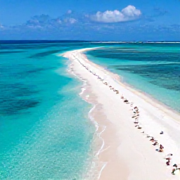 Caribbean Holidays, Bahamas Instagram Hotspots, Aerial view of a long white sandbar surrounded by crystal-clear turquoise water in The Bahamas