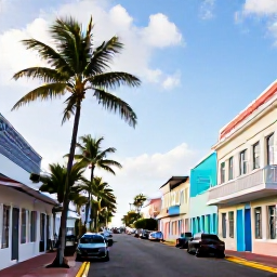 Caribbean Holidays, Bahamas Instagram Hotspots, Colourful pastel buildings and charming streets in downtown Nassau, Bahamas, with tropical sunlight and historic architecture