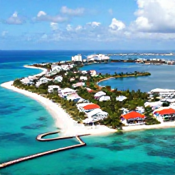 Caribbean Holidays, Bahamas Instagram Spots, Aerial view of Nassau and Paradise Island in The Bahamas, turquoise water, white beaches and bright September sunshine
