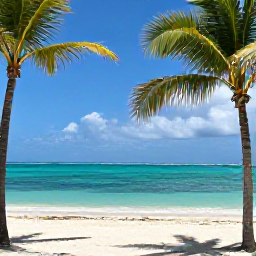 Caribbean Holidays, Bahamas Instagram Spots, Bright turquoise water, white sand beach and swaying palms at a sunny Bahamian island viewpoint in July
