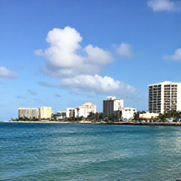Caribbean Holidays, Bahamas January, Sunny Nassau waterfront with turquoise sea, palm trees, colourful buildings and relaxed January holiday atmosphere