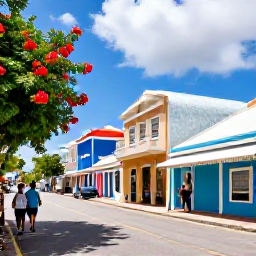 Caribbean Holidays, Bahamas July Breaks, Visitors walking through historic Nassau streets near pastel colonial buildings, local shops and flowering trees