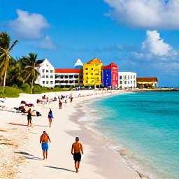 Caribbean Holidays, Bahamas Multi-Centre, A Caribbean multi-country holiday scene with travellers enjoying a beach in The Bahamas and colourful island culture in the background