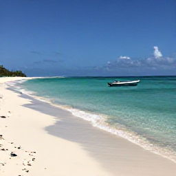 Caribbean Holidays, Bahamas Multi-Centre, Quiet Exuma beach with powdery white sand, shallow turquoise water and a small boat anchored offshore