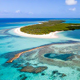 Caribbean Holidays, Bahamas Nature Holidays, Aerial view of clear turquoise Bahamian water, sandy islands, mangroves and coral reefs under bright sunshine