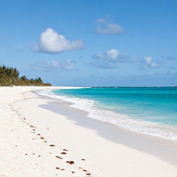 Caribbean Holidays, Bahamas Nature Holidays, Quiet turquoise sea and white sand beach in the Bahamas under soft November sunshine