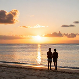 Caribbean Holidays, Bahamas Nature Holidays, Relaxed couple watching sunset over a quiet Bahamian beach after a day in nature