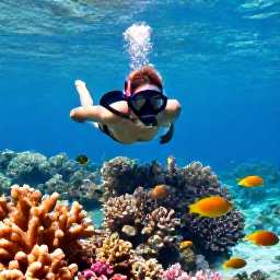 Caribbean Holidays, Bahamas Nature Holidays, Snorkeller viewing colourful coral reef and tropical fish in clear shallow Bahamian water