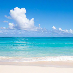 Caribbean Holidays, Bahamas Nature Holidays, Turquoise Bahamian sea, white sand beach and bright December sunshine with a few fluffy clouds
