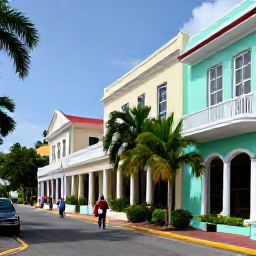 Caribbean Holidays, Bahamas November Break, Visitors walking through historic downtown Nassau near pastel colonial buildings, Queen's Staircase and tropical greenery