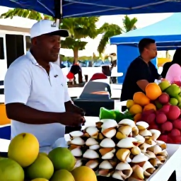 Caribbean Holidays, Bahamas November Holidays, Traditional Bahamian food market in Nassau with fresh conch, tropical fruit and friendly local vendors
