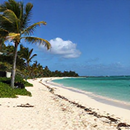 Caribbean Holidays, Bahamas October Holidays, A quiet white-sand beach in the Bahamas in October, turquoise water, palm trees and a warm relaxed atmosphere