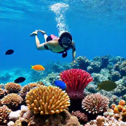 Caribbean Holidays, Bahamas October Trips, Snorkellers viewing colourful coral and tropical fish in clear Bahamian water