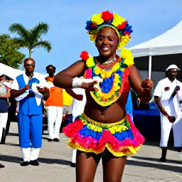 Caribbean Holidays, Bahamas September Holidays, Colourful Junkanoo-style cultural celebration in Nassau, Bahamas, with local musicians, dancers and traditional costumes