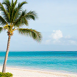 Caribbean Holidays, Bahamas September, Quiet turquoise beach in The Bahamas beneath soft September sunshine, with palm trees and calm shallow water