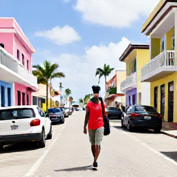 Caribbean Holidays, Bahamas Solo Holidays, A friendly solo traveller exploring colourful streets and waterfront buildings in Nassau, Bahamas