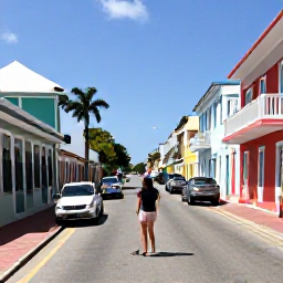 Caribbean Holidays, Bahamas Solo Holidays, A friendly solo visitor exploring colourful streets and historic buildings in Nassau, Bahamas