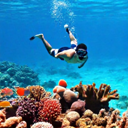 Caribbean Holidays, Bahamas Solo Holidays, A solo snorkeller swimming above colourful coral and tropical fish in clear turquoise water near The Bahamas