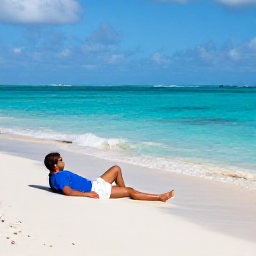 Caribbean Holidays, Bahamas Solo Holidays, A solo traveller relaxing on a quiet white-sand beach in Nassau, The Bahamas, during warm October weather