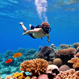 Caribbean Holidays, Bahamas Solo Holidays, A solo traveller snorkelling above colourful coral and tropical fish in clear Bahamian water