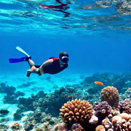 Caribbean Holidays, Bahamas Solo Holidays, Clear turquoise water, colourful fish and a solo snorkeller exploring a coral reef near The Bahamas