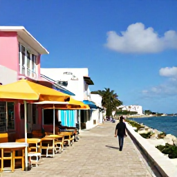 Caribbean Holidays, Bahamas Solo Holidays, Friendly solo traveller exploring colourful streets and waterfront cafes in Nassau, The Bahamas
