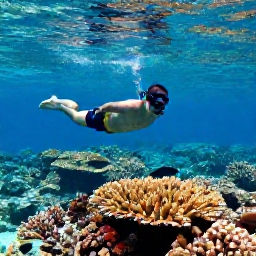 Caribbean Holidays, Bahamas Solo Holidays, Solo traveller snorkelling above colourful coral reef and tropical fish in clear Bahamian water
