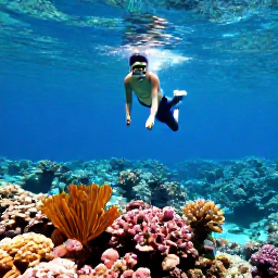 Caribbean Holidays, Bahamas Solo Holidays, Solo visitor snorkelling above a colourful coral reef in clear Bahamian water, with tropical fish visible below