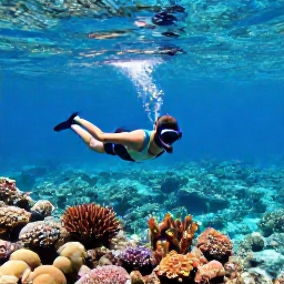 Caribbean Holidays, Bahamas Solo Holidays, Solo visitor snorkelling in crystal-clear Bahamian water above a colourful coral reef