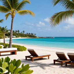 Caribbean Holidays, Bahamas Spa Breaks, A tranquil luxury spa overlooking turquoise waters and white sand beach in The Bahamas, with treatment rooms, loungers and tropical greenery