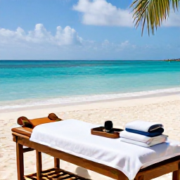 Caribbean Holidays, Bahamas Spa Breaks, Relaxing luxury spa treatment beside a turquoise Caribbean sea in The Bahamas