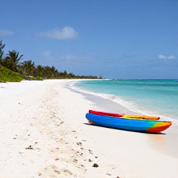 Caribbean Holidays, Bahamas Tours, A peaceful white-sand beach on a quiet Bahamian island with kayaks resting near the shore
