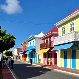 Caribbean Holidays, Bahamas Tours May, Visitors exploring colourful colonial buildings, shops and waterfront streets in Nassau, The Bahamas