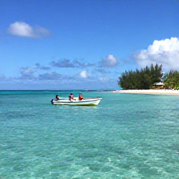 Caribbean Holidays, Bahamas Tours November, A small boat carrying travellers over crystal-clear water towards a quiet Bahamian island beach