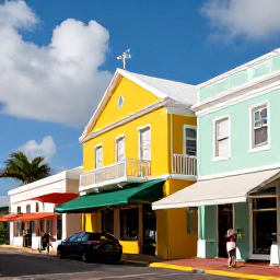 Caribbean Holidays, Bahamas Tours November, Visitors exploring the colourful streets and historic buildings of Nassau, Bahamas, in warm sunshine