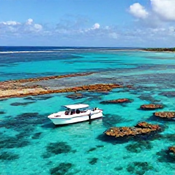 Caribbean Holidays, Bahamas Tours October, Small boat excursion through clear shallow water near colourful coral reefs and tropical islands in the Bahamas