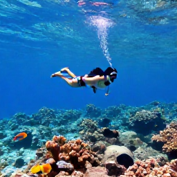 Caribbean Holidays, Bahamas Tours, Visitors snorkelling above a shallow coral reef with tropical fish in clear Bahamian water
