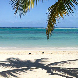 Caribbean Holidays, Bahamas Walking Holidays, A relaxed walker resting beside a beautiful Bahamian beach with water, walking shoes and a shaded palm nearby