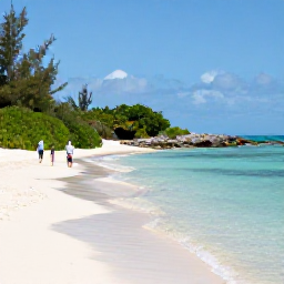 Caribbean Holidays, Bahamas Walking Holidays, Walkers exploring a quiet beach and rocky shoreline on Grand Bahama, with clear water, mangroves and soft December sunshine