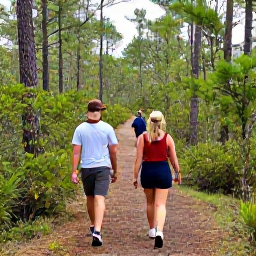 Caribbean Holidays, Bahamas Walking Holidays, Walkers on a marked trail through pine woodland and wetlands in a Bahamian nature reserve