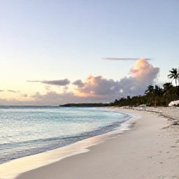 Caribbean Holidays, Bahamas Wellness, A peaceful sunrise over a white sandy beach in The Bahamas, calm turquoise water and a quiet beachfront setting in January