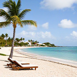 Caribbean Holidays, Barbados Adults Only, A serene adults-only resort on a sandy Barbados beach in August, with calm turquoise water, sun loungers and swaying palm trees