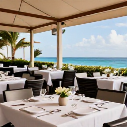 Caribbean Holidays, Barbados Adults Only, Stylish adults-only Barbados resort restaurant serving fresh seafood and colourful Caribbean dishes on an open-air terrace