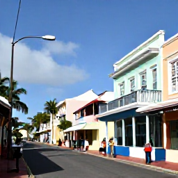 Caribbean Holidays, Barbados Adults Only, Visitors exploring Bridgetown, Barbados, with colourful colonial buildings, local shops and a sunny tropical street scene