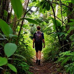 Caribbean Holidays, Barbados Adventure Holidays, A hiker walking through lush green woodland and a tropical gully in the Barbados countryside