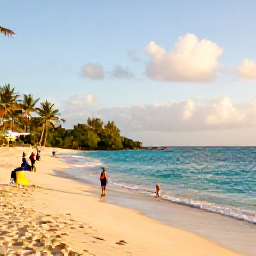 Caribbean Holidays, Barbados Adventure Holidays, A warm May morning on the south coast of Barbados, with turquoise sea, golden sand and visitors preparing for outdoor adventures