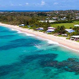 Caribbean Holidays, Barbados Adventure Holidays, Aerial coastal view of Barbados in November, showing turquoise sea, golden beaches and green tropical countryside