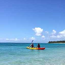 Caribbean Holidays, Barbados Adventure Holidays, Visitors kayaking and paddleboarding in clear blue water along the Barbados coastline under a sunny sky