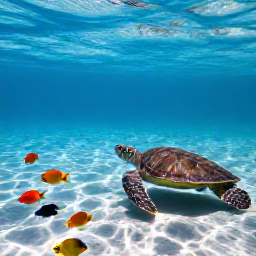 Caribbean Holidays, Barbados Adventure Holidays, Visitors snorkelling in clear Caribbean water beside colourful fish and a sea turtle off the coast of Barbados