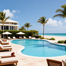 Caribbean Holidays, Barbados All Inclusive, A stylish Barbados beachfront resort with a swimming pool, sun terraces, palm trees and guests enjoying a sunny afternoon